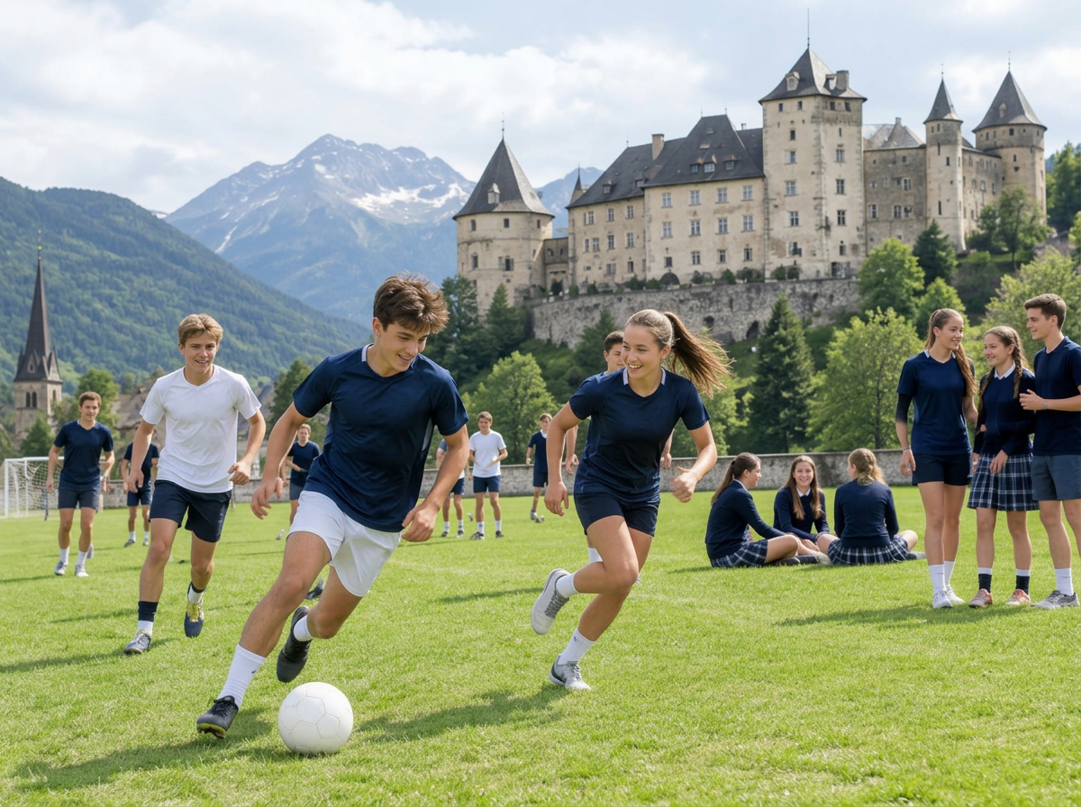 Students playing sports